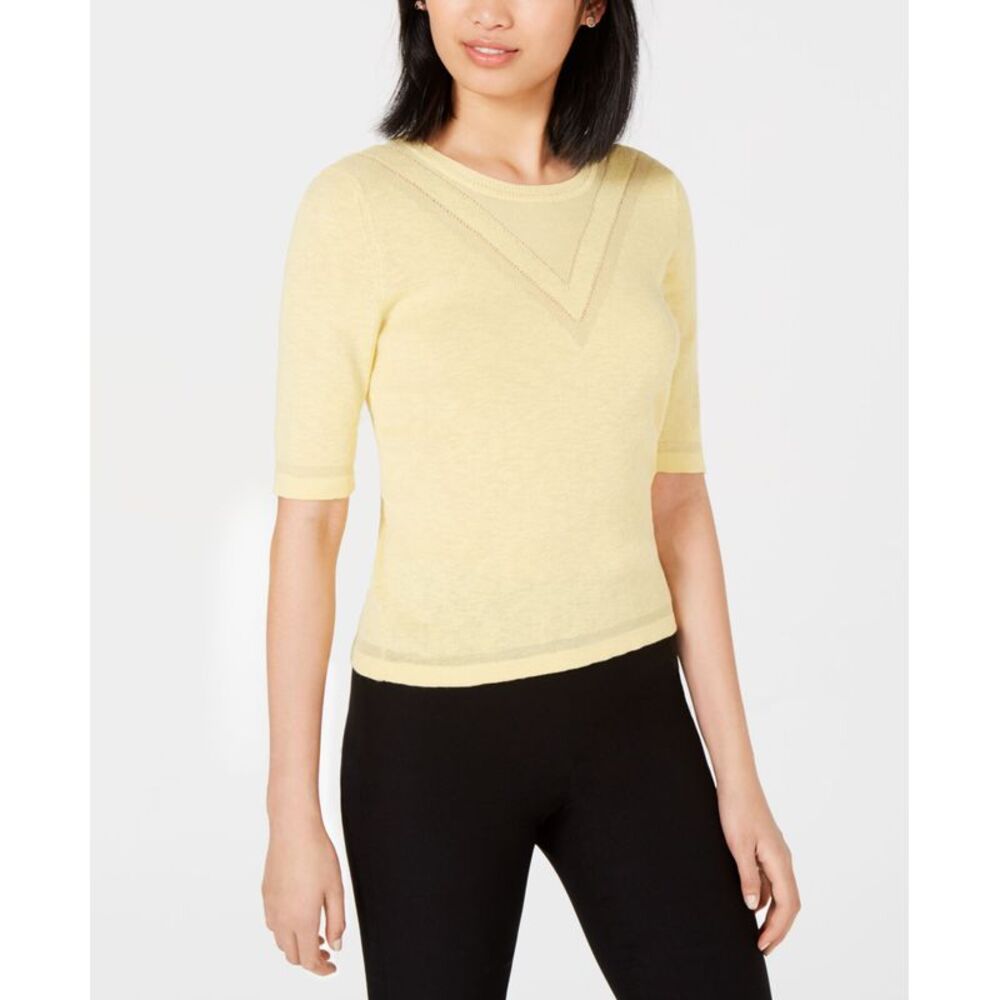 Maison Jules Crewneck Tonal Intarsia Sweater